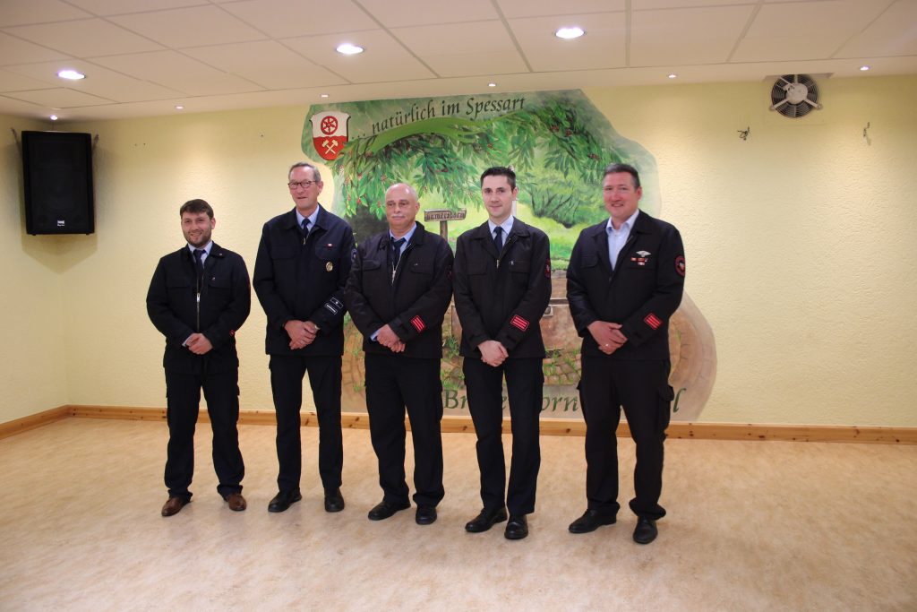 Vorstand des Feuerwehrvereins vlnr Jan Göring, Torsten Behrens, Joachim Schmidt, Daniel Firle, Tim Lehr