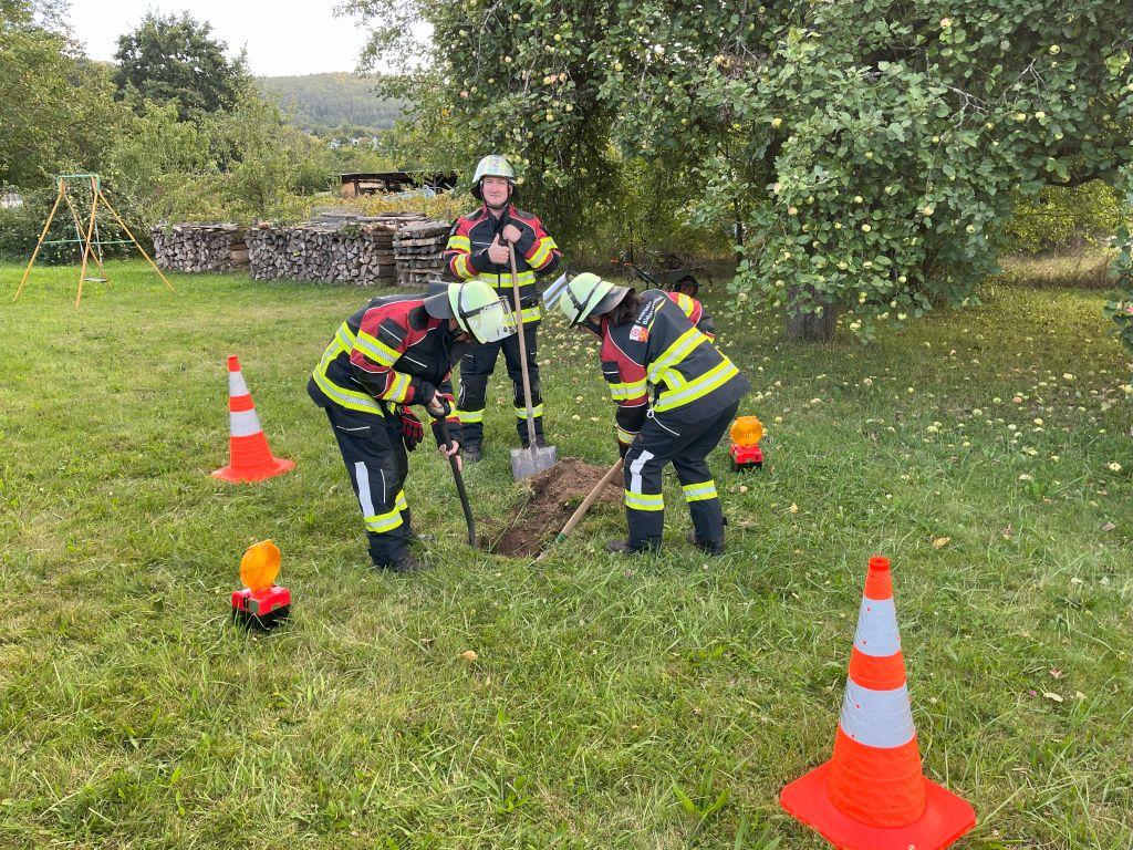 Das Loch jetzt die richtige Tiefe (Foto: DF)